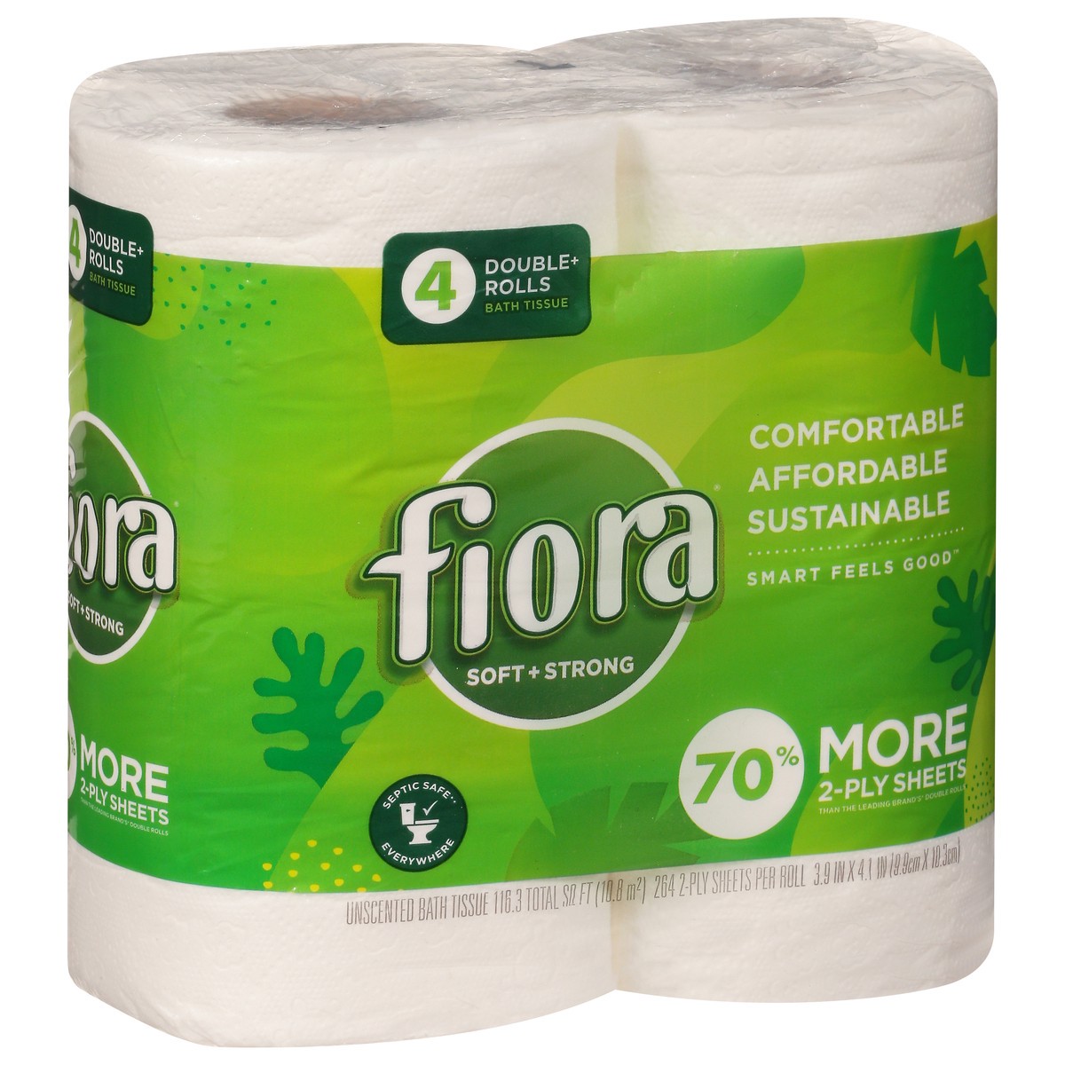 slide 10 of 11, Fiora Double Roll Tissue, 4 ct