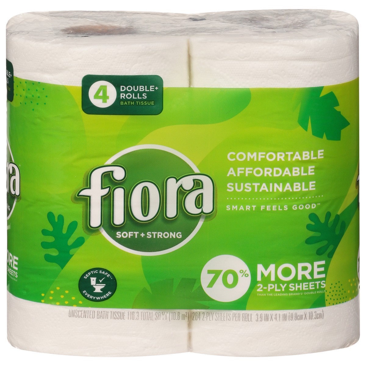 slide 6 of 11, Fiora Double Roll Tissue, 4 ct