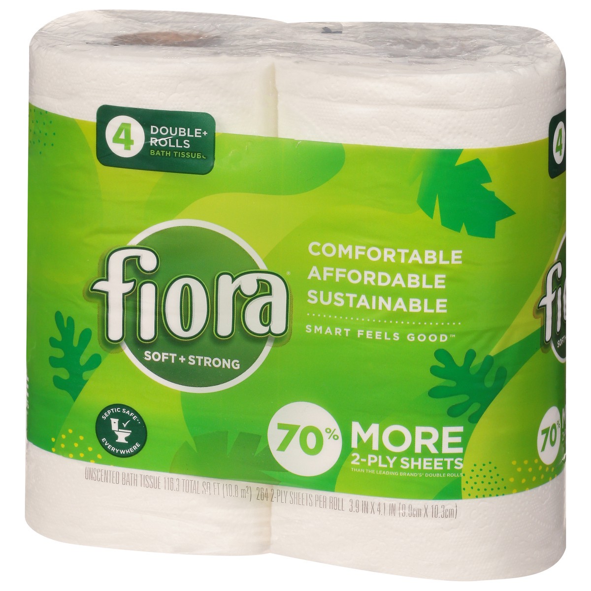 slide 3 of 11, Fiora Double Roll Tissue, 4 ct