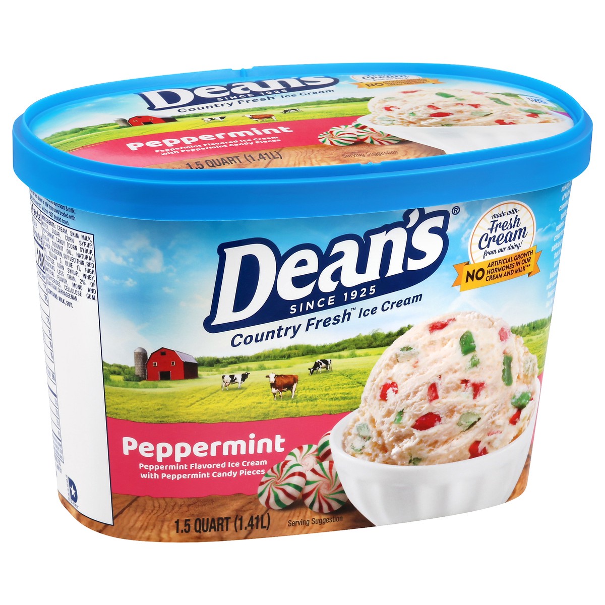 slide 9 of 9, Dean's Country Fresh Peppermint Ice Cream, 1.5 qt