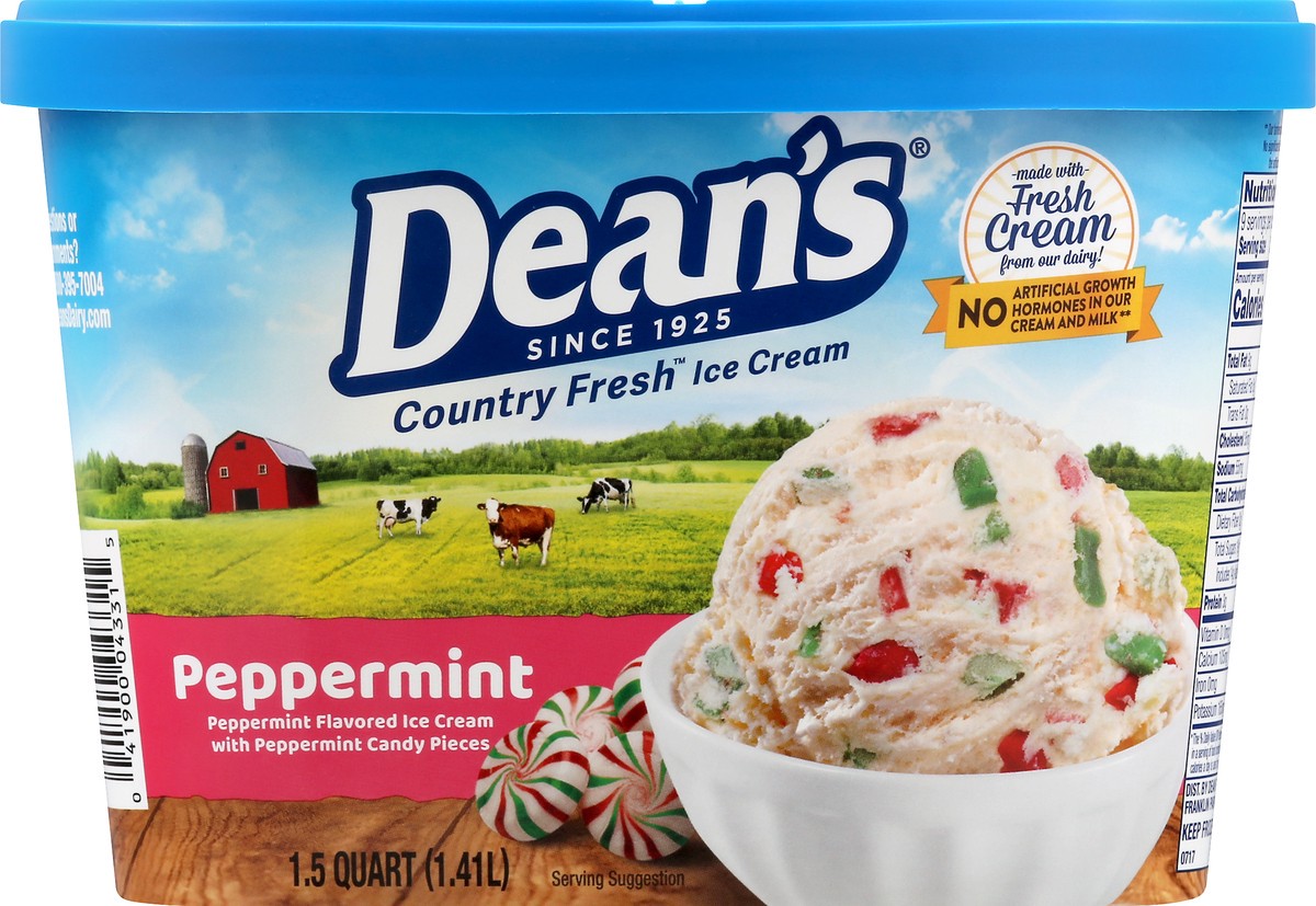 slide 4 of 9, Dean's Country Fresh Peppermint Ice Cream, 1.5 qt