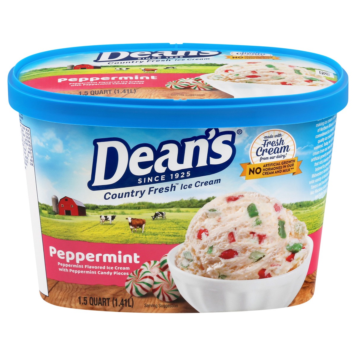 slide 1 of 9, Dean's Country Fresh Peppermint Ice Cream, 1.5 qt