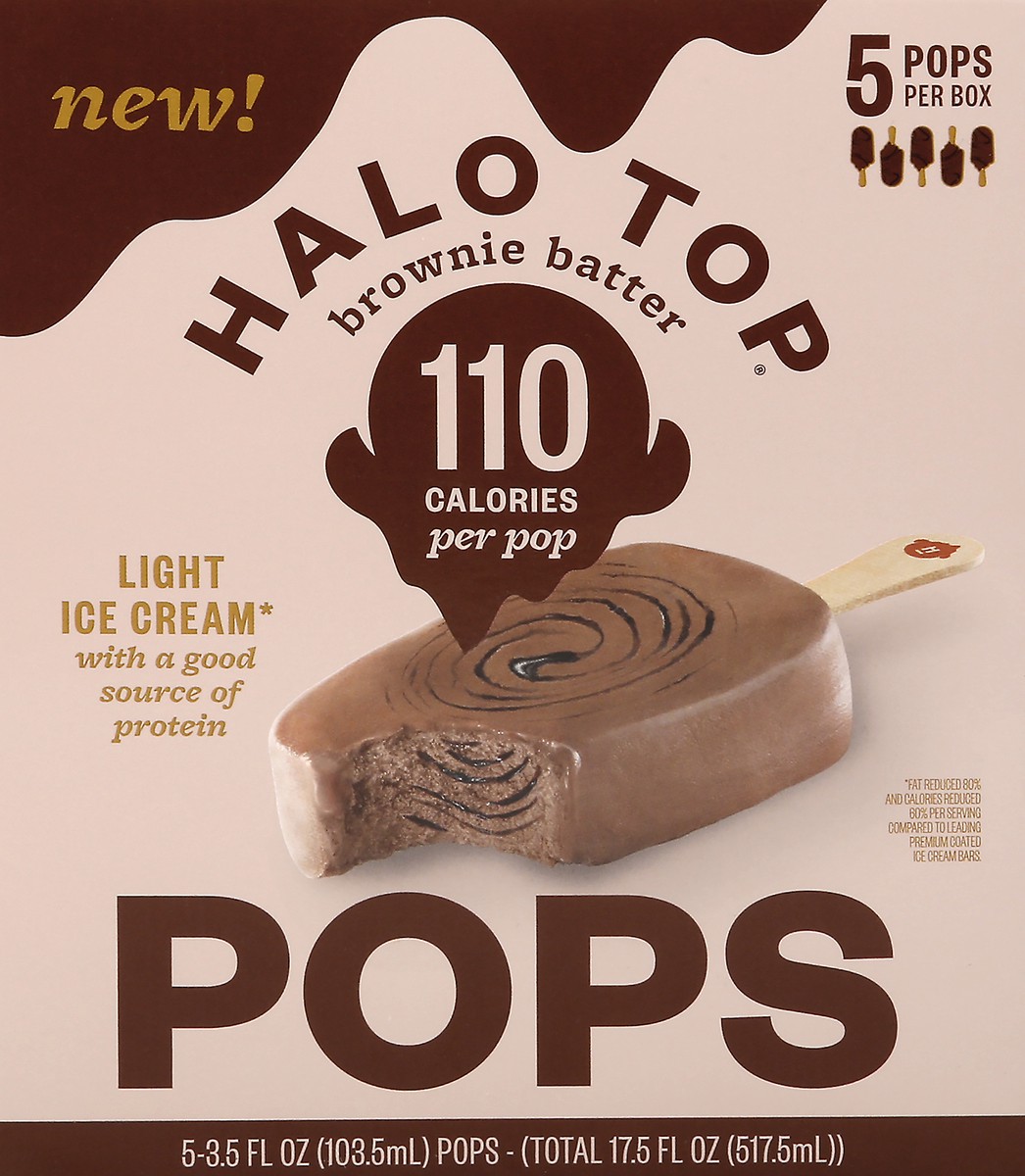 slide 2 of 13, Halo Top Creamery Halo Top Brownie Batter Ice Cream Pops 5Pk, 17.5 fl oz