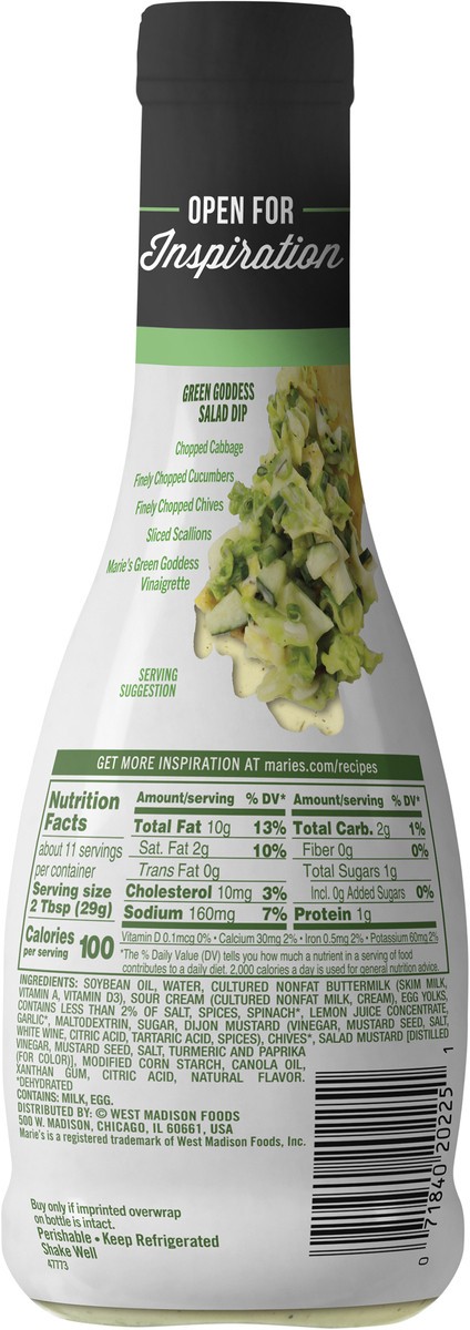 slide 13 of 14, Marie's Green Goddess Vinaigrette 11.5 fl oz Plastic Bottle, 11.50 fl oz