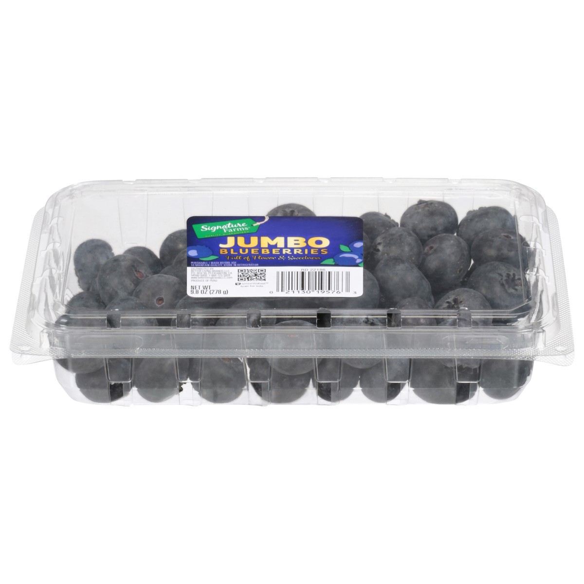 slide 1 of 1, Signature Farms  Jumbo Blueberries, 9.8 oz