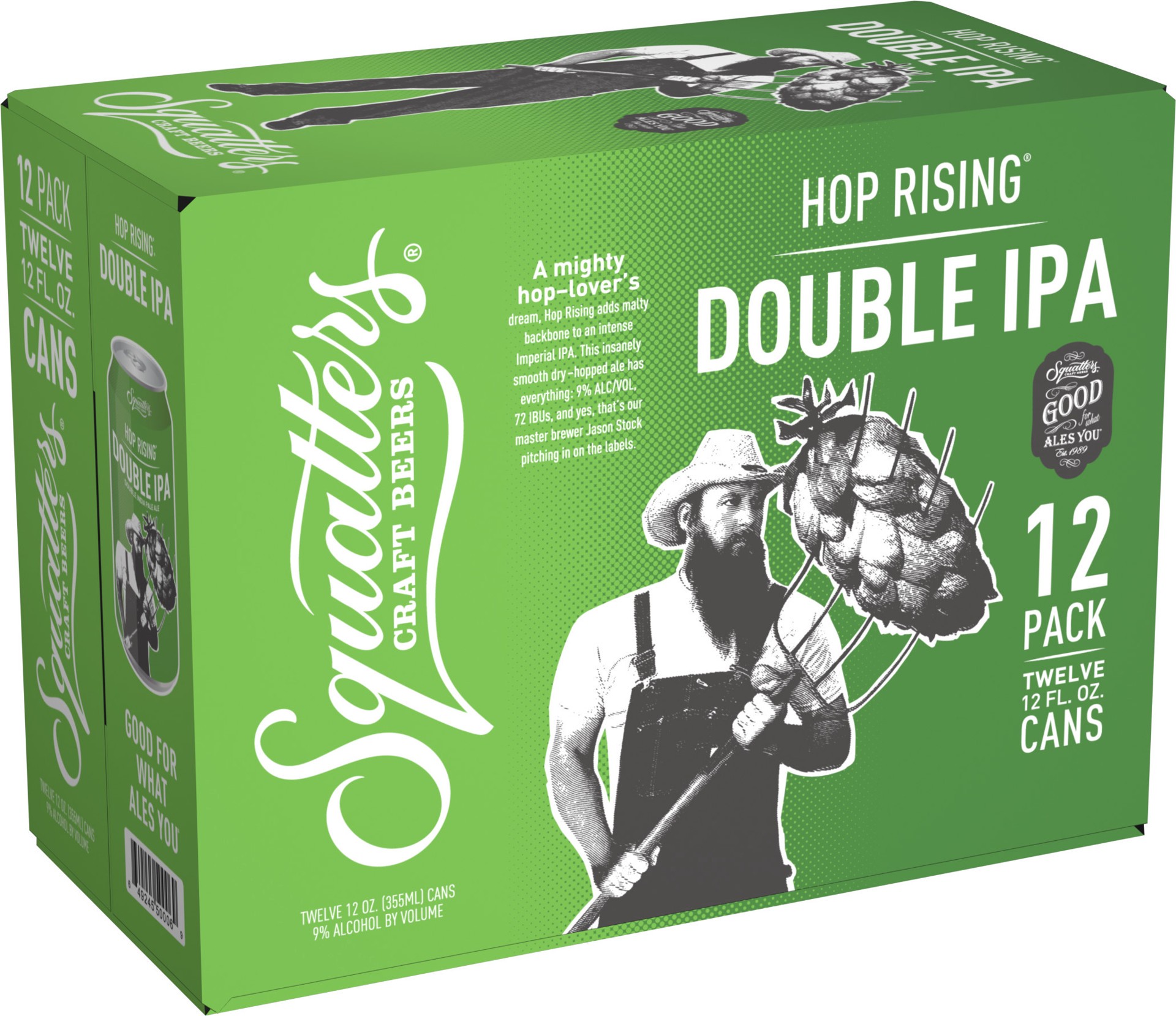 slide 5 of 8, Squatters Hop Rising 12 Pack Double IPA Beer 12 ea, 12 oz