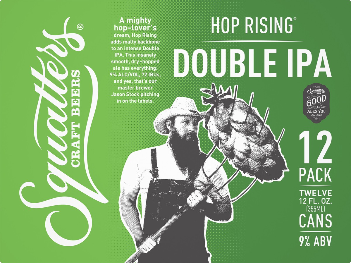 slide 1 of 8, Squatters Hop Rising 12 Pack Double IPA Beer 12 ea, 12 oz