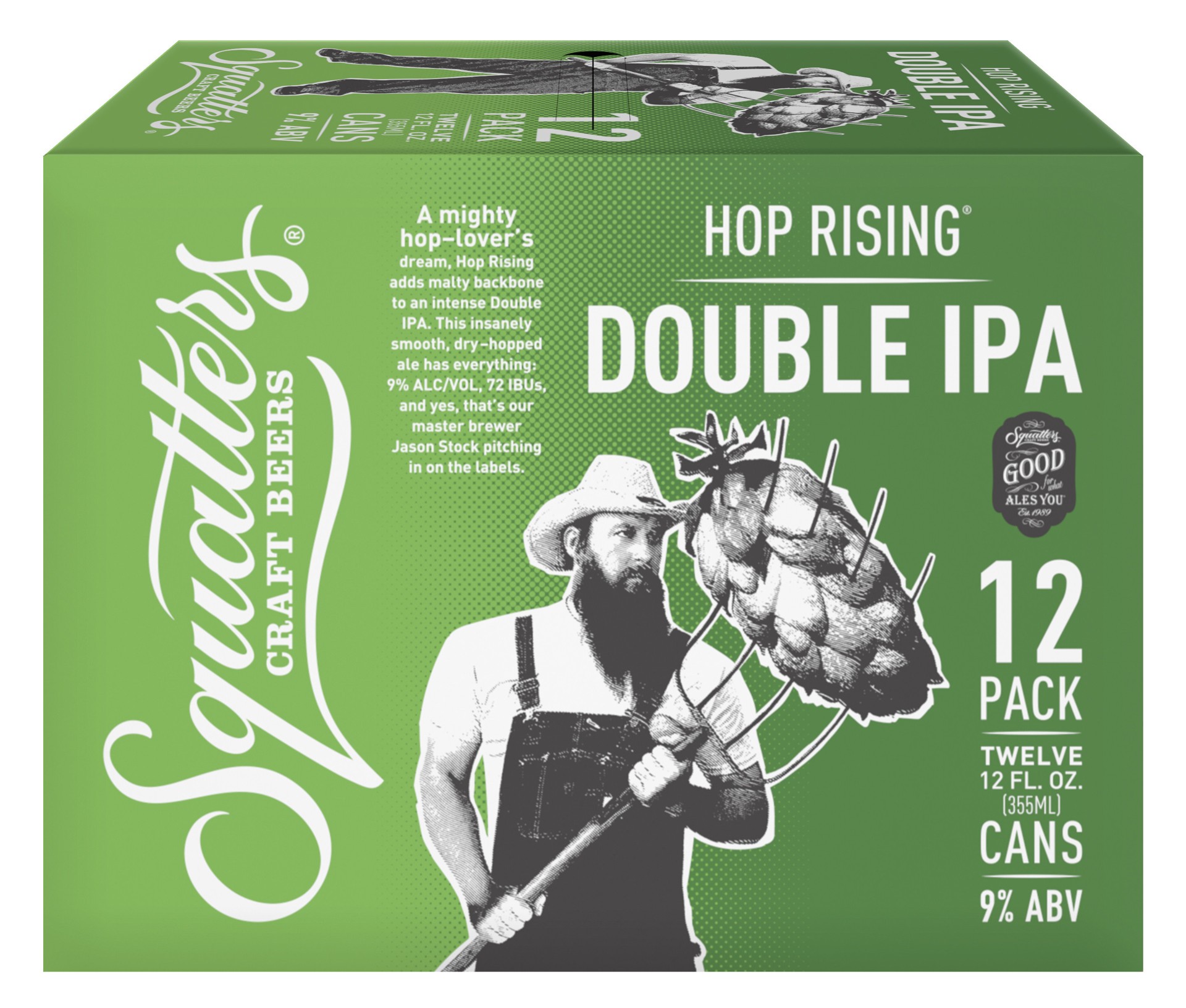 slide 4 of 8, Squatters Hop Rising 12 Pack Double IPA Beer 12 ea, 12 oz