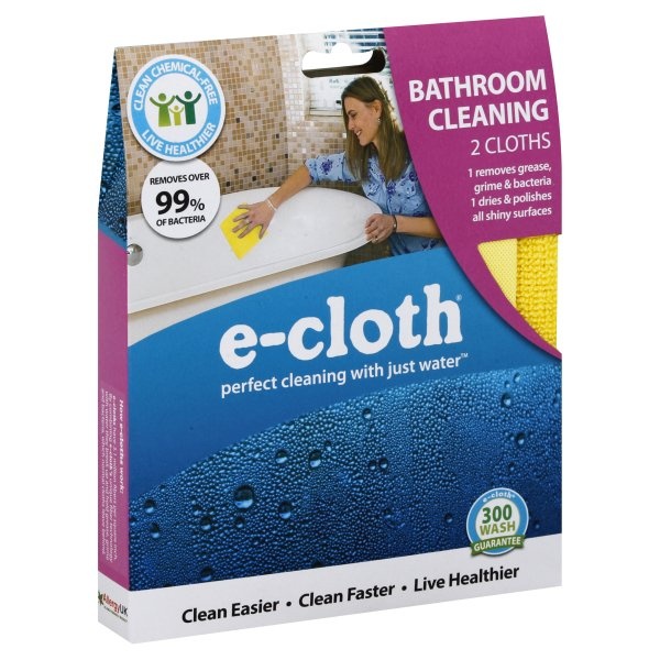 slide 1 of 1, E-Cloth Bathroom Cleaning Cloths, 2 ct