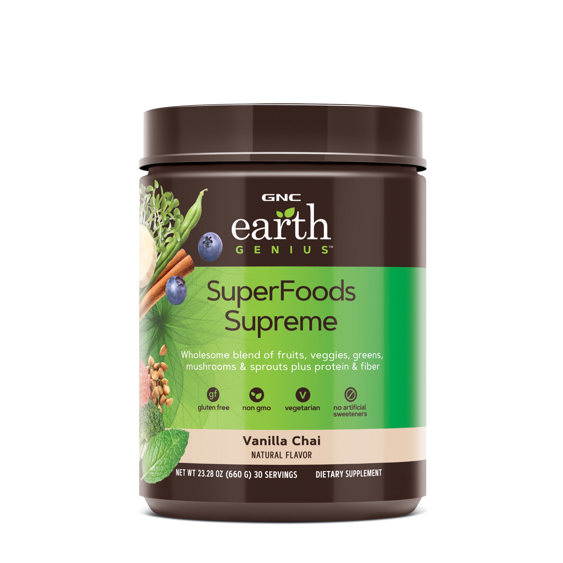 slide 1 of 1, GNC Earth Genius SuperFoods Supreme - Vanilla Chai, 1 ct