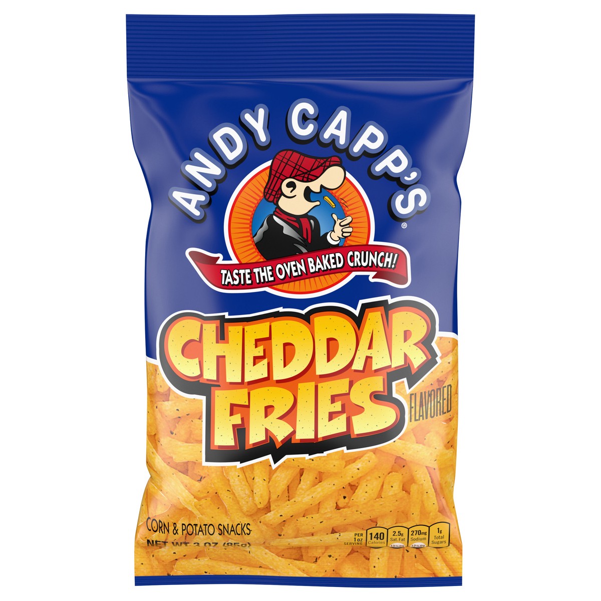 slide 1 of 5, Andy Capp's Cheddar Flavored Fries, 3 oz, 3 oz