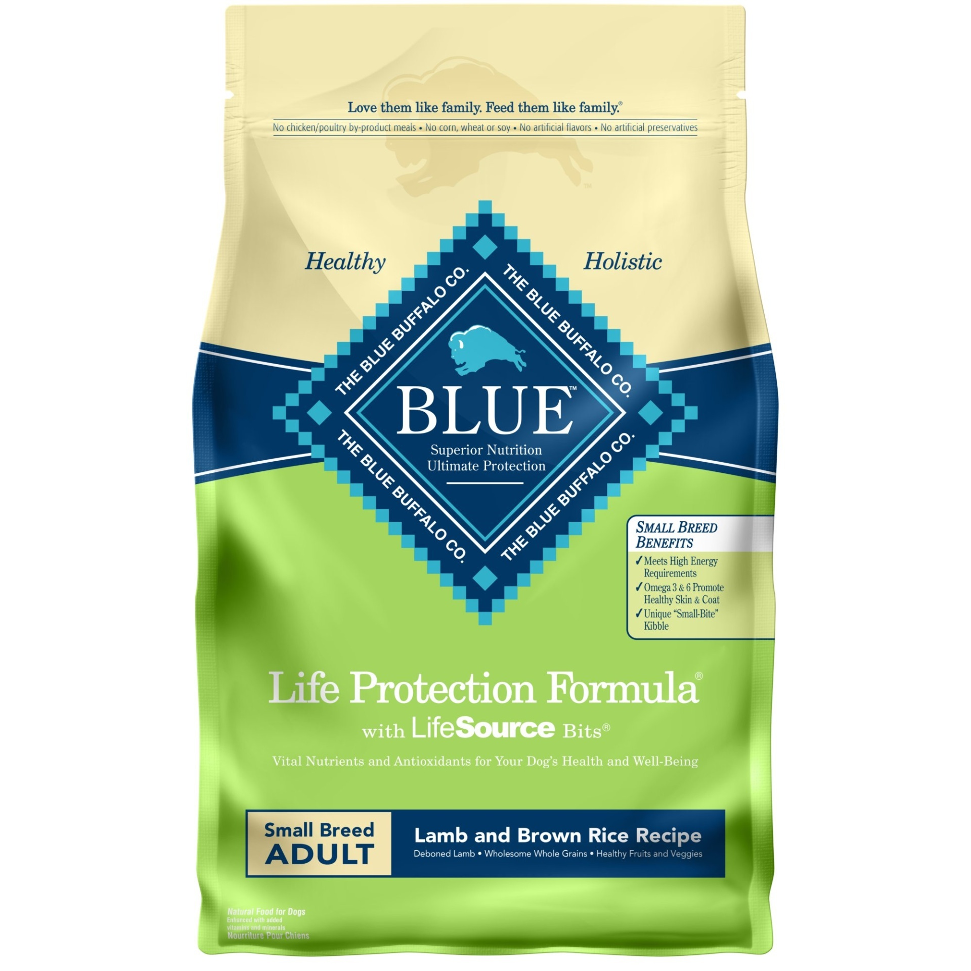 slide 1 of 1, Blue Buffalo Blue Life Protection Formula Adult Small Breed Lamb & Brown Rice Recipe Dry Dog Food, 6 lb