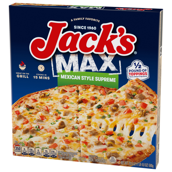 slide 17 of 22, Jack's Max Thin Crust Mexican Style Supreme Frozen Pizza, 20.8 oz, 20.8 oz