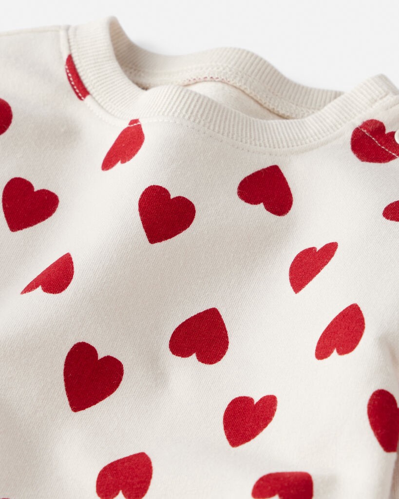 slide 3 of 3, Littleplanet Baby Organic Cotton Bubble in Forever Hearts Print Cream 9M, 1 ct