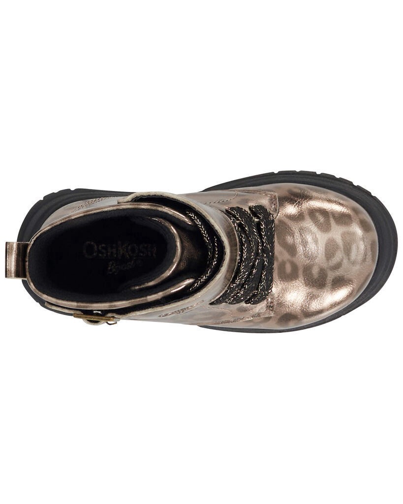 slide 3 of 6, Oshkosh Toddler Cheetah Print Lace-Up Boots Brown 9, 1 ct