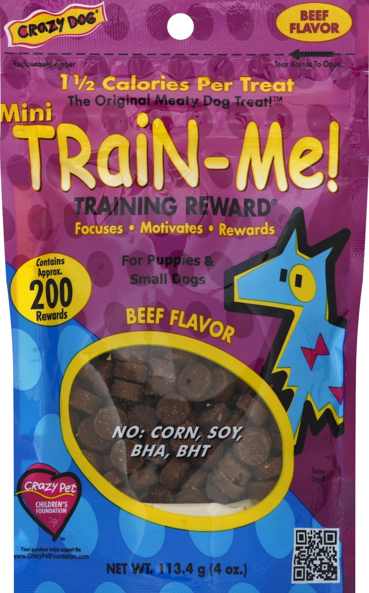 slide 2 of 2, Crazy Pets Train-Me! Mini Soft & Chewy Dog Treats, Beef, 4 oz. Pouch, 4 oz