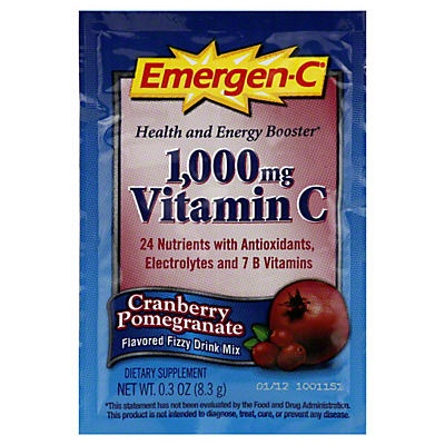 slide 1 of 1, Emergen-C Cranberry Pomegranate Vitamin C Drink Mix, 0.3 oz