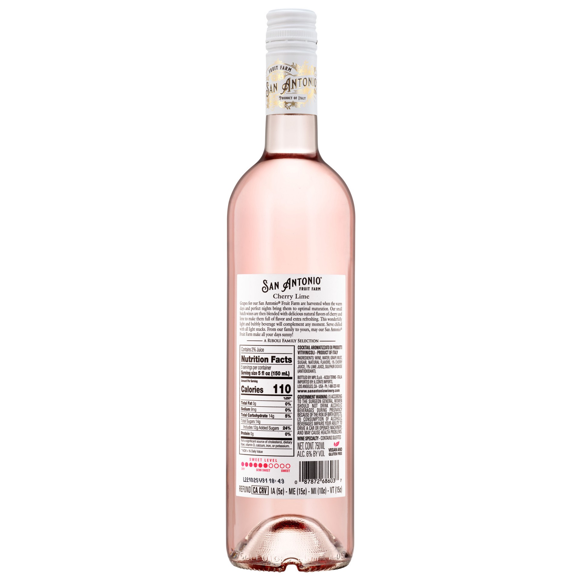 slide 5 of 9, San Antonio Fruit Farm Cherry Lime Rose Wine 750 ml, 750 ml
