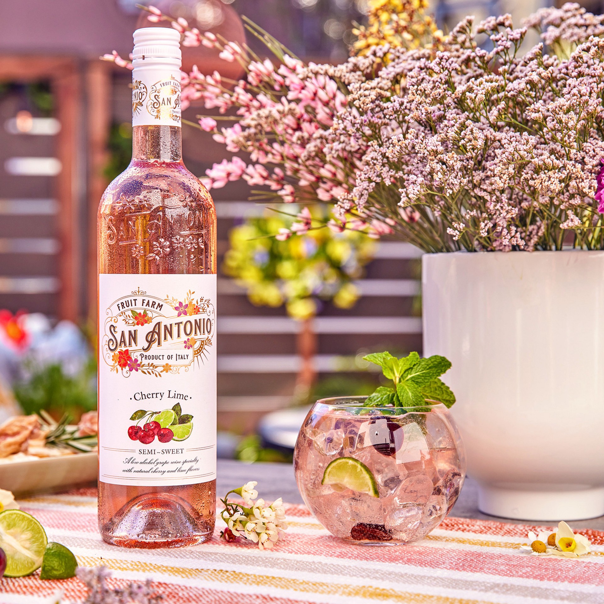 slide 4 of 9, San Antonio Fruit Farm Cherry Lime Rose Wine 750 ml, 750 ml