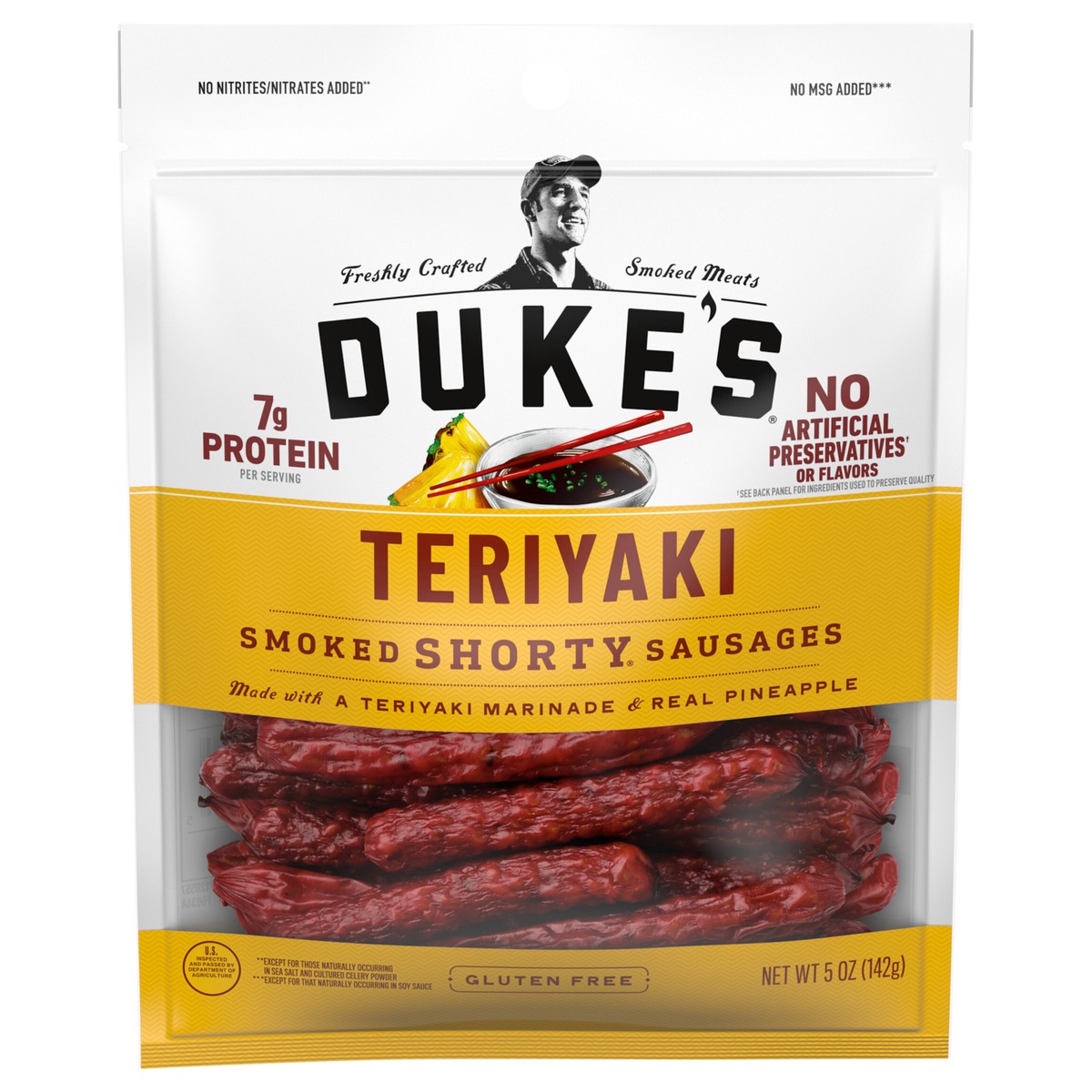 slide 1 of 4, Duke's Teriyaki Smoked Shorty Sausages, 5 oz., 5 oz