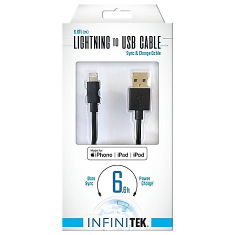 slide 1 of 1, Mobil Lightning To Usb Sync & Charge Cable Bla, 1 ct