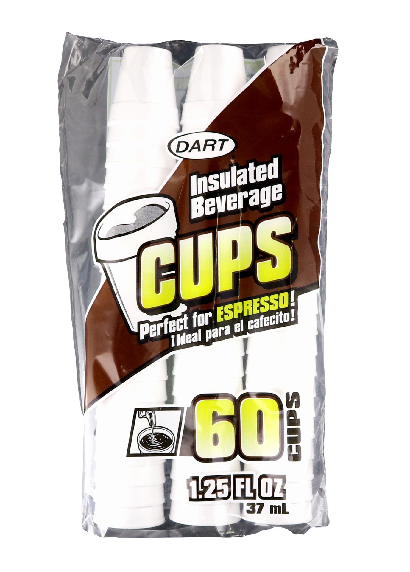 slide 1 of 1, Dart Insulated Beverage Foam Cups 1.25 Fl Oz, 60 ct; 1.25 oz