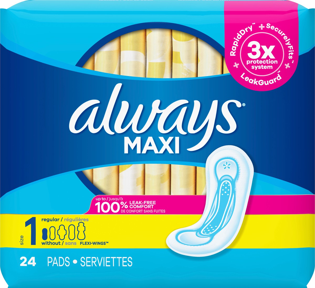 slide 2 of 2, Always Maxi Pads 24Ct, 24 ct