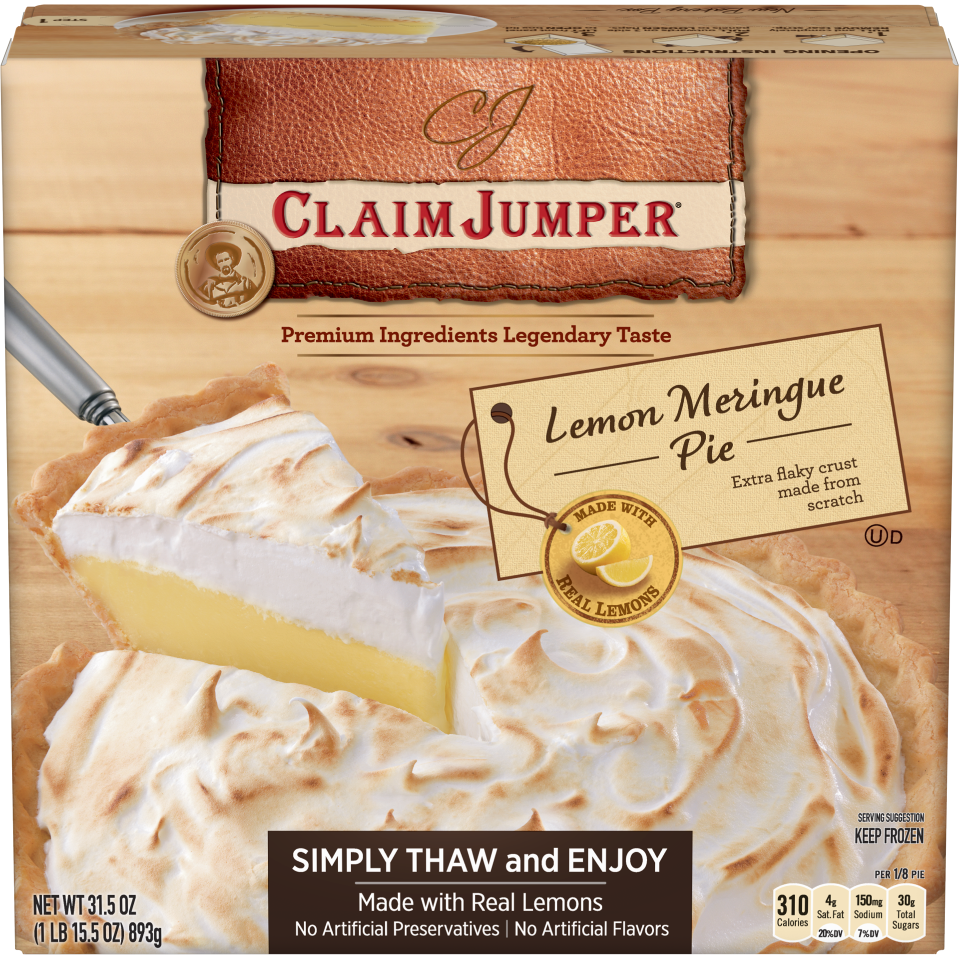 slide 1 of 2, Claim Jumper Lemon Meringue Pie Frozen Dessert, 31.5 Ounce, 31.5 oz