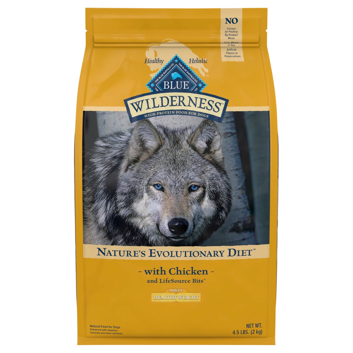 slide 4 of 13, Blue Buffalo Wilderness High Protein, Natural Adult Healthy Weight Dry Dog Food, Chicken 4.5-lb, 4.5 lb