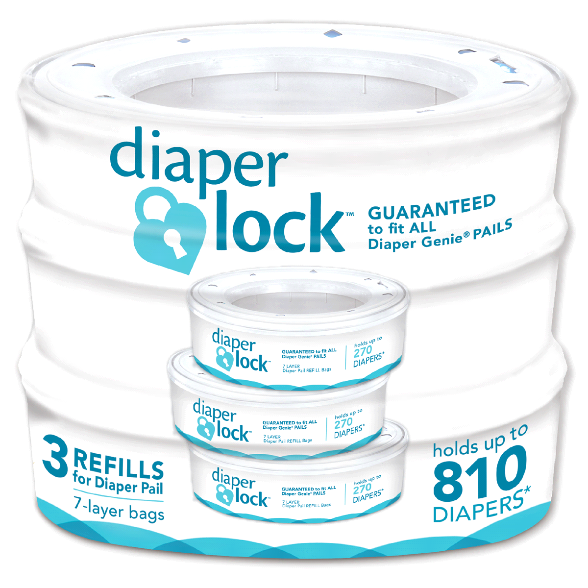 slide 1 of 1, Playtex Diaper Lock Refill, 3 ct