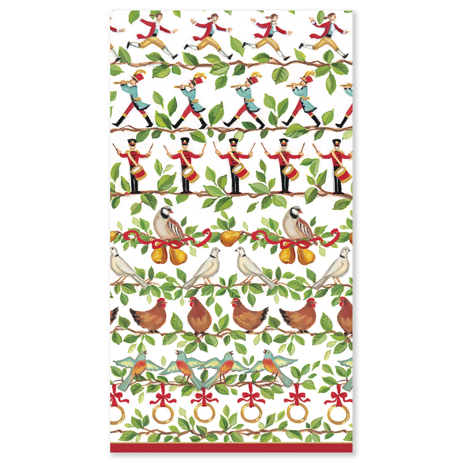 slide 1 of 1, Caspari 12 Days of Christmas Paper Guest Napkins, 15 ct