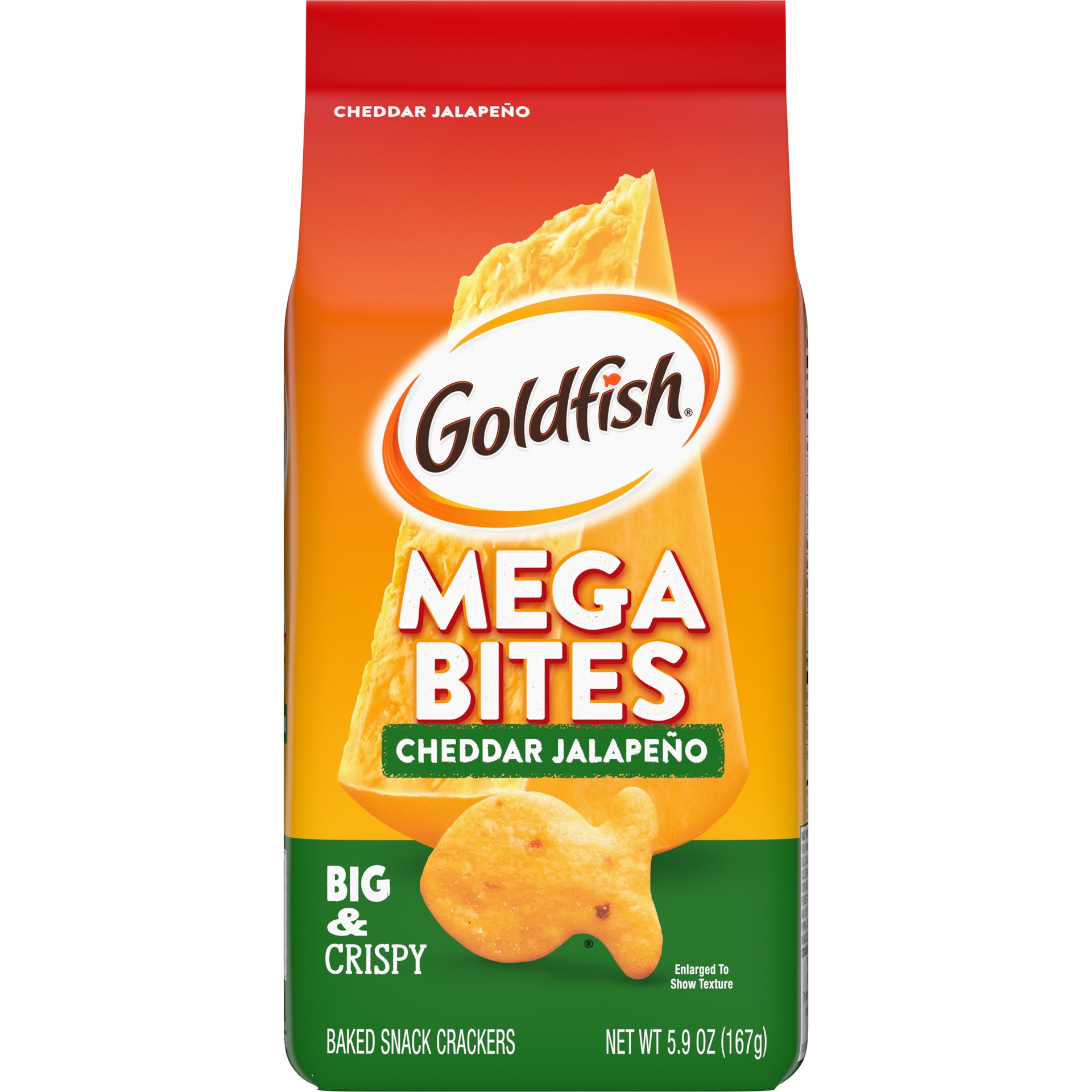 slide 1 of 5, Pepperidge Farm Goldfish Mega Bites, Cheddar Jalapeno Crackers, 5.9 Oz Bag, 5.9 oz