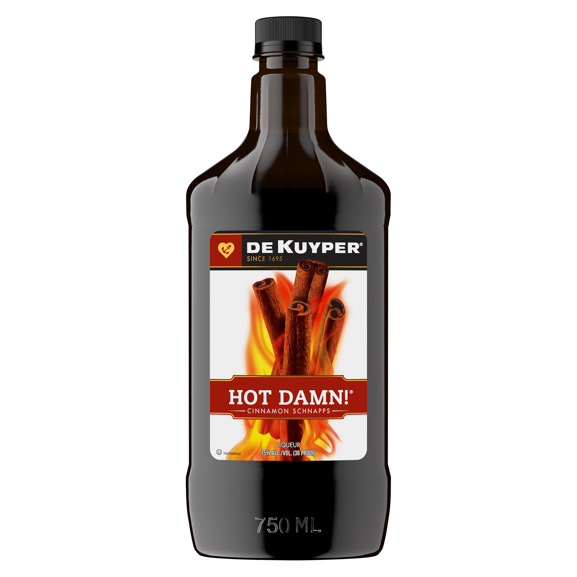 slide 2 of 2, DeKuyper Hot Damn! Cinnamon Schnapps Liqueur, 750 ml