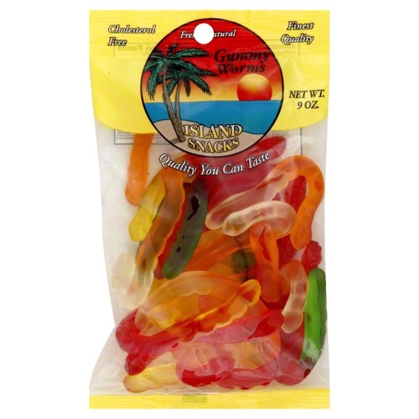 slide 1 of 1, Island Snacks Gummy Worms Candy, 8 oz