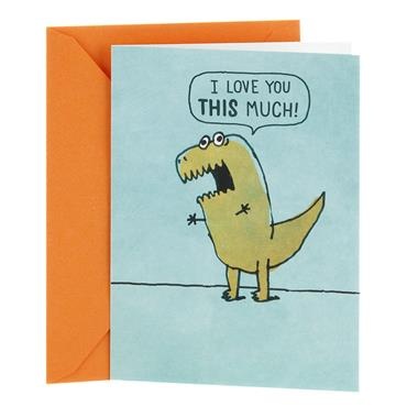 slide 1 of 1, Hallmark Shoebox Funny Love Card, Anniversary Card, Birthday Card, Father's Day Card, Mother's Day Card (T Rex Arms), 1 ct