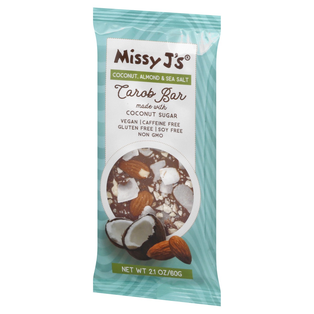 slide 3 of 10, Missy J's Carob Bar Coconut Almond Crunch, 