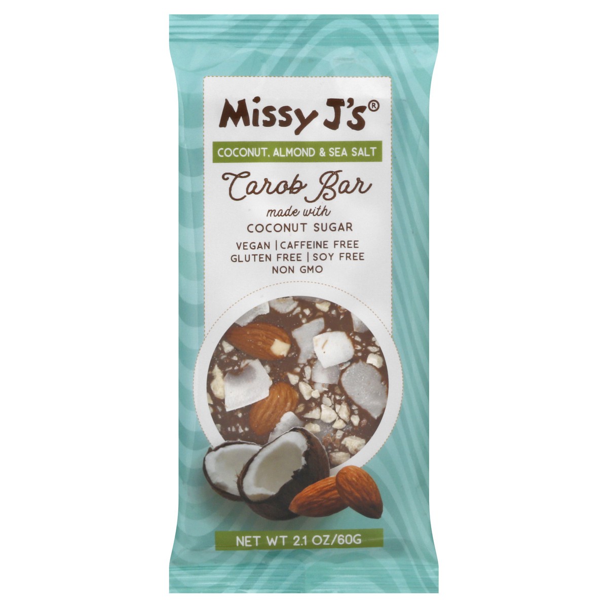 slide 1 of 10, Missy J's Carob Bar Coconut Almond Crunch, 