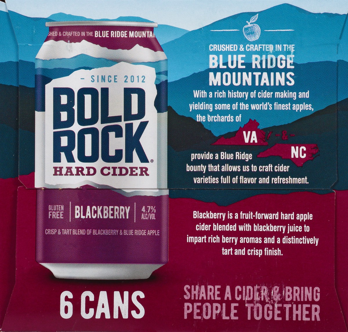 slide 7 of 13, Bold Rock Blackberry Hard Cider 6pk Btl, 6 ct