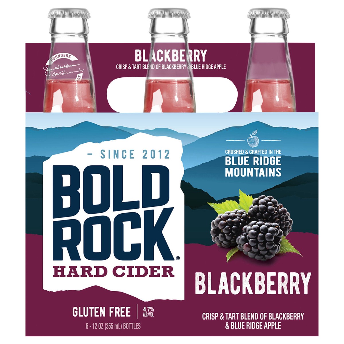 slide 1 of 13, Bold Rock Blackberry Hard Cider 6pk Btl, 6 ct