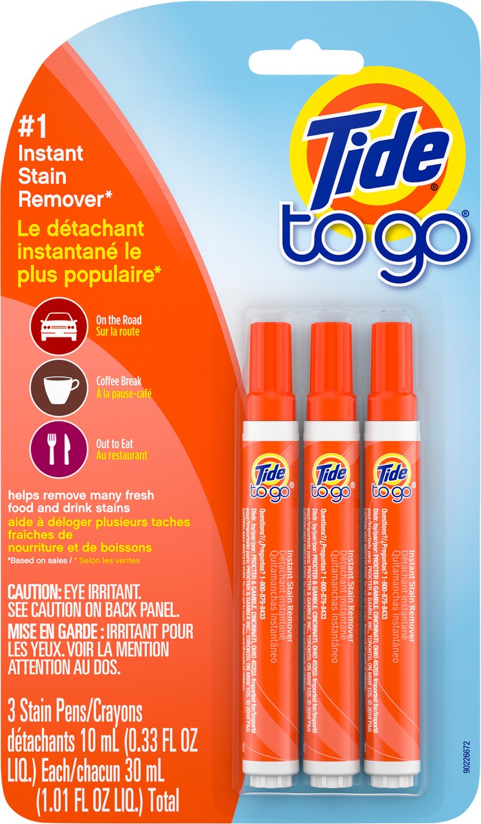 slide 3 of 3, Tide To Go Instant Stain Remover, 3 Count, 3 ct