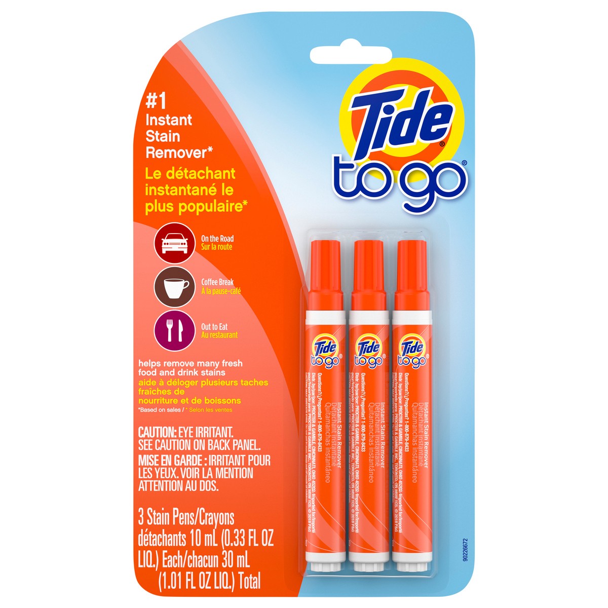 slide 1 of 3, Tide To Go Instant Stain Remover, 3 Count, 3 ct