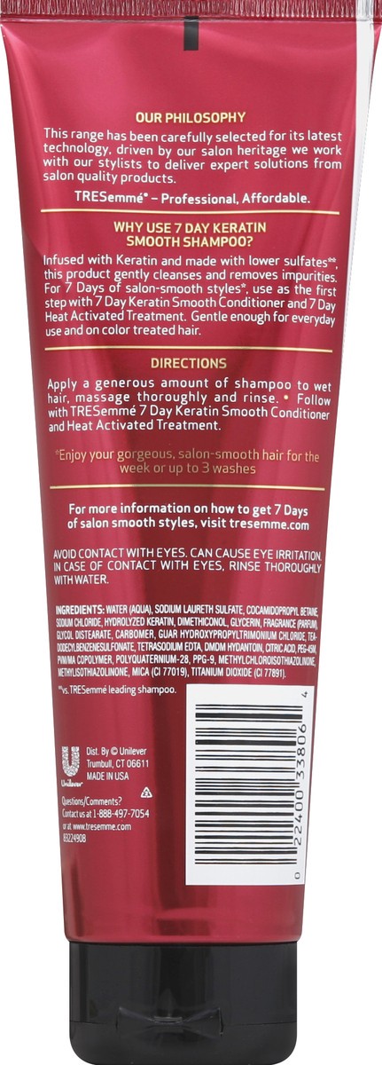 slide 2 of 3, TRESemm 7 Day Keratin Smooth Shampoo, 9 fl oz