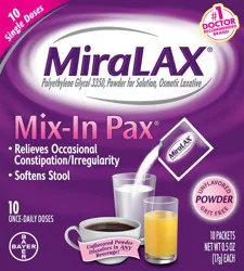Miralax Laxative Powder Mix-In Packets For Gentle Constipation Relief
