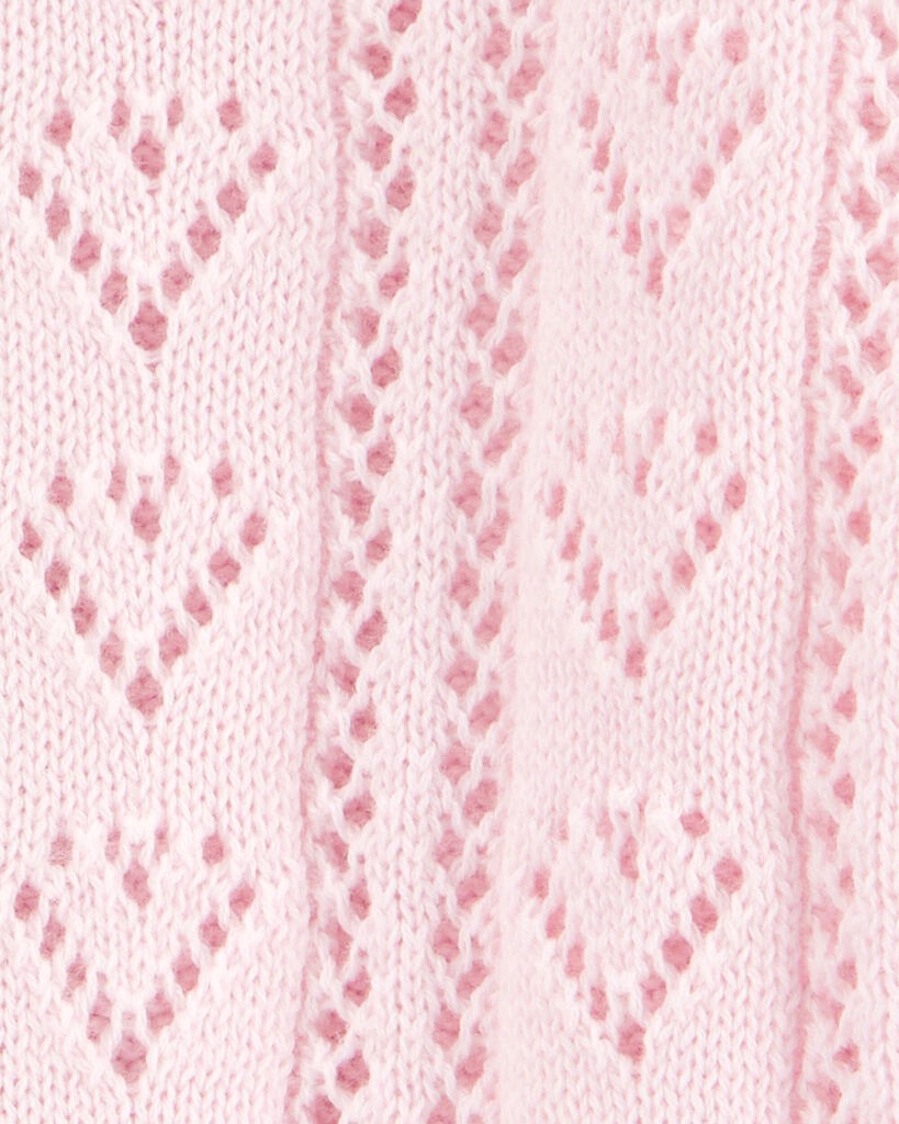 slide 2 of 2, Oshkosh Baby Heart Button-Front Sweater Knit Cardigan Pink 3M, 1 ct