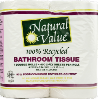 slide 1 of 1, Natural Value 100% Recycled Bath Tissue, 4 ct