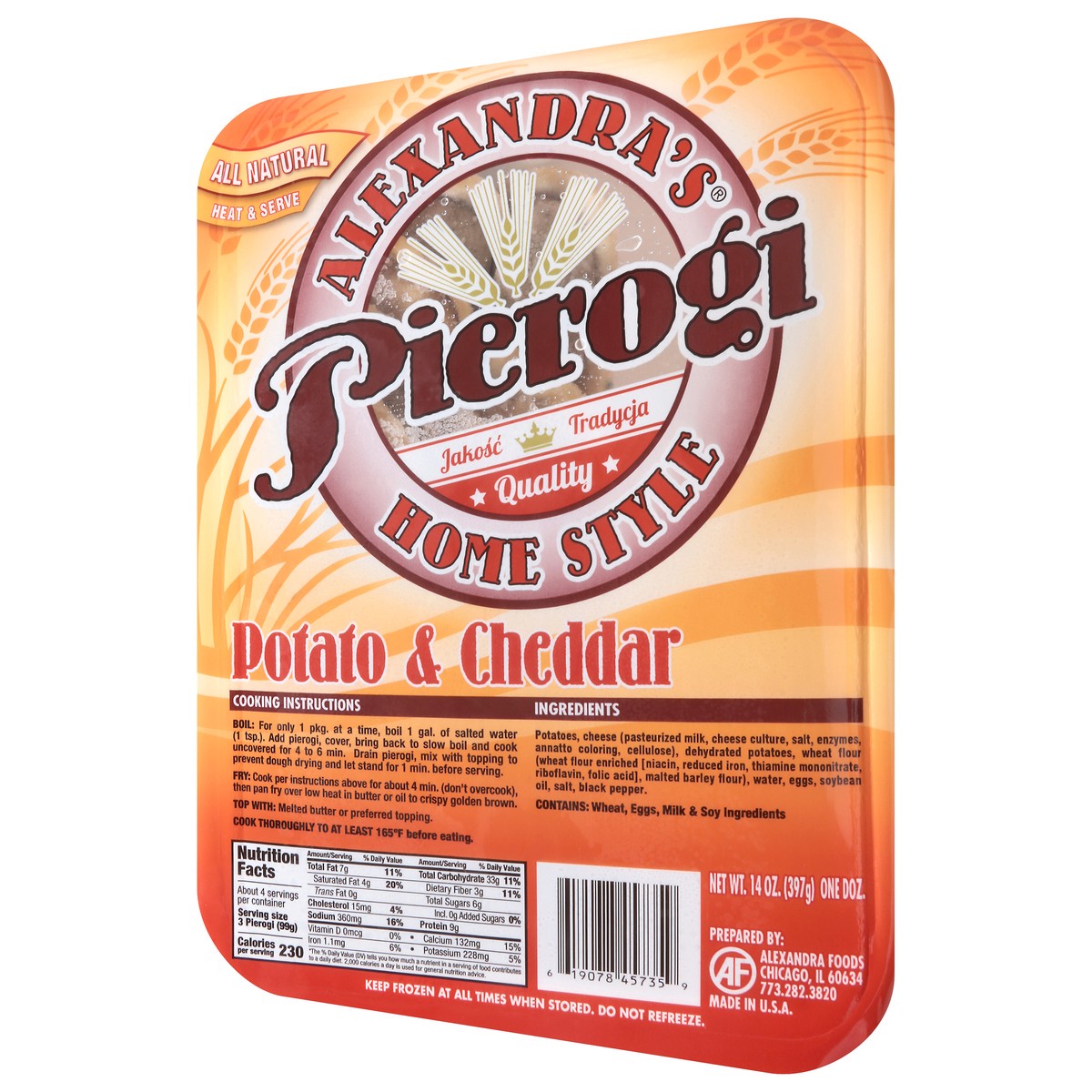 slide 3 of 4, Alexander & Hornung Alexandra Potato&Cheddar Pierogi, 14 oz