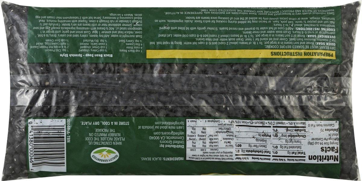 slide 6 of 6, Springfield Black Beans, 32 oz