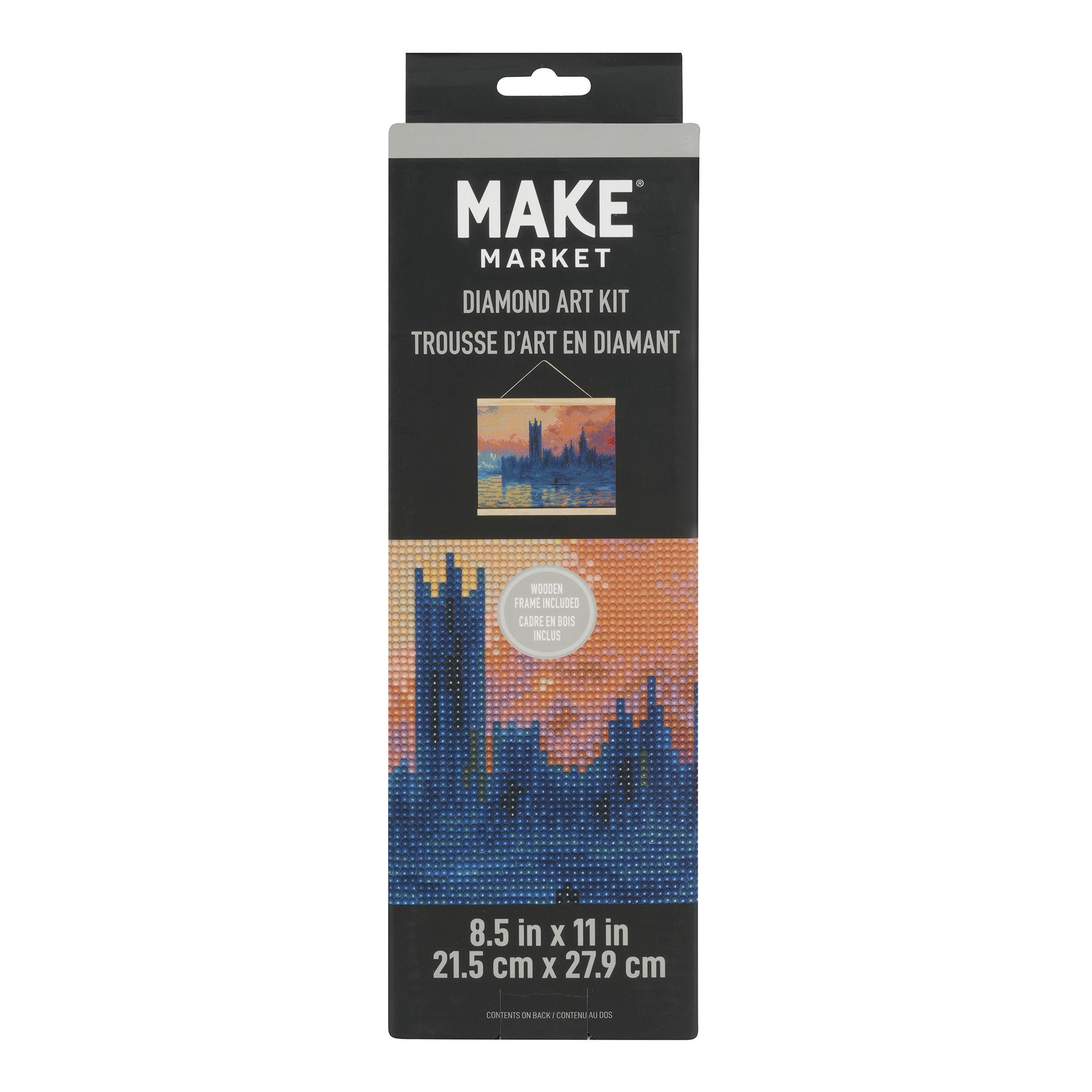 slide 5 of 6, Houses Of Parliament With Frame Diamond Art Kit By Make Market, 8.5 in x 11 in