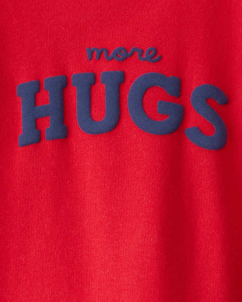 slide 2 of 2, Carter's Carters Baby Valentine's Day More Hugs French Terry Long-Sleeve Jumpsuit - Red Red 3M, 1 ct