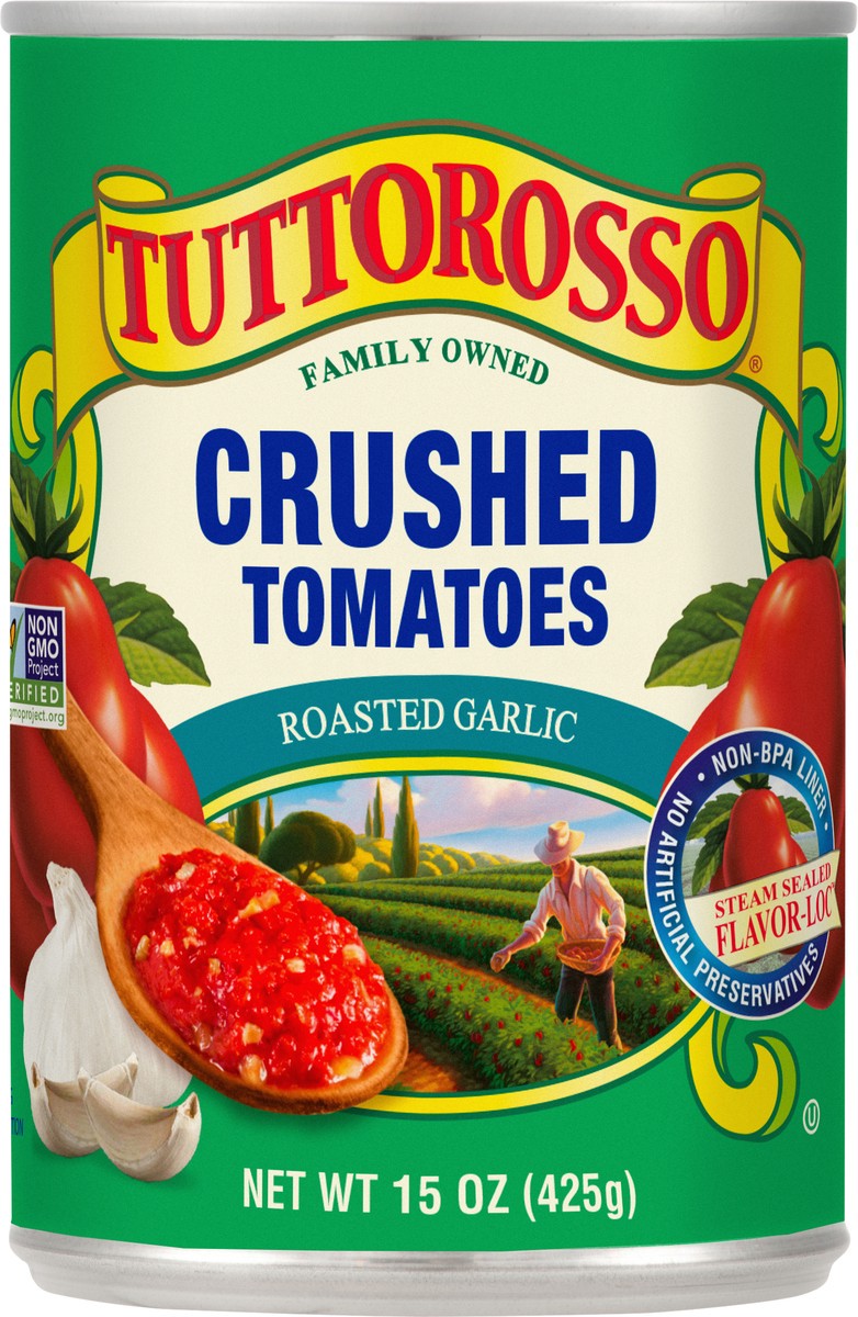 slide 5 of 9, Tuttorosso Roasted Garlic Crushed Tomatoes 15 oz, 15 oz